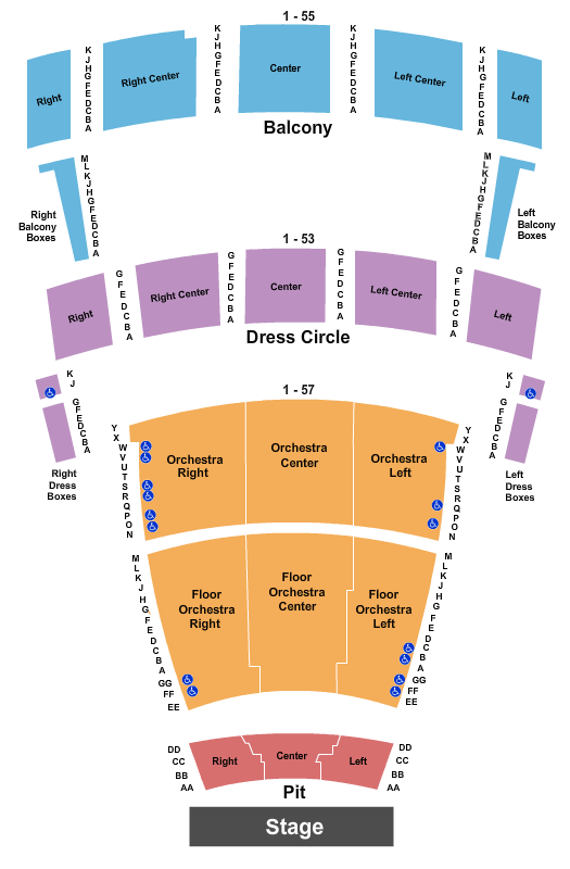 Chrysler Hall Mrs. Doubtfire Seating Chart